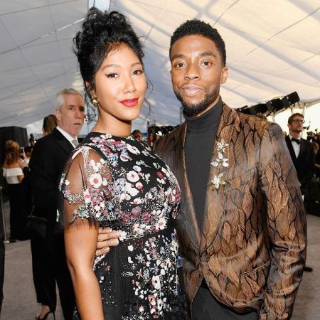 Late Chadwick Boseman with his wife Taylor Simone Ledward